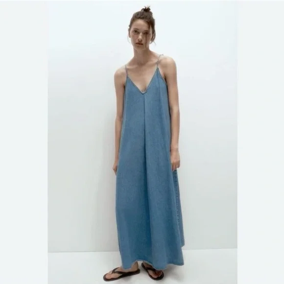 ★ZARA★ DENIM TRF MIDI DRESS s-l400.jpg